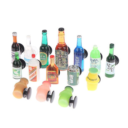 Random 3D Style Resin Bottles and Cans 8 Pcs Clogs Decoration Expressive Shoe Charms for Every Step