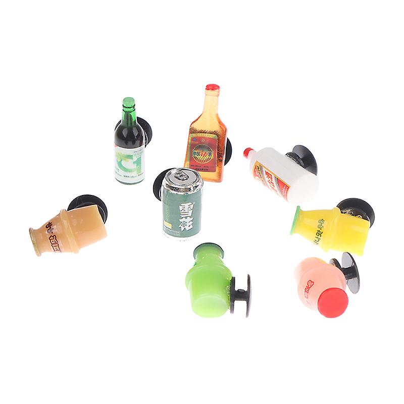 Random 3D Style Resin Bottles and Cans 8 Pcs Clogs Decoration Expressive Shoe Charms for Every Step